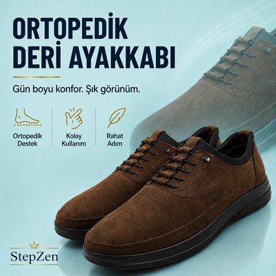 Bağcıksız Ortopedik Deri Ayakkabı