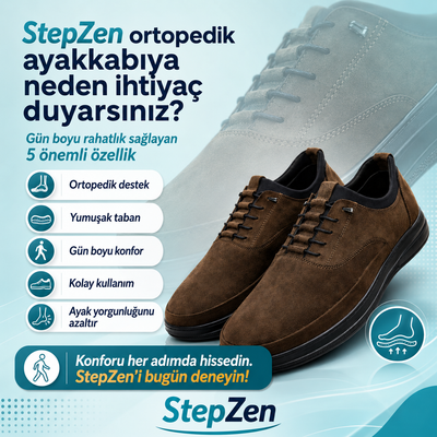 Bağcıksız Ortopedik Deri Ayakkabı