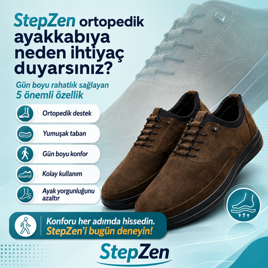 Bağcıksız Ortopedik Deri Ayakkabı