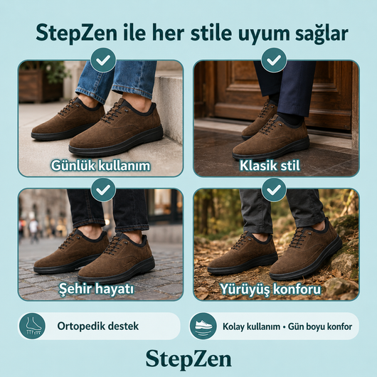 Bağcıksız Ortopedik Deri Ayakkabı